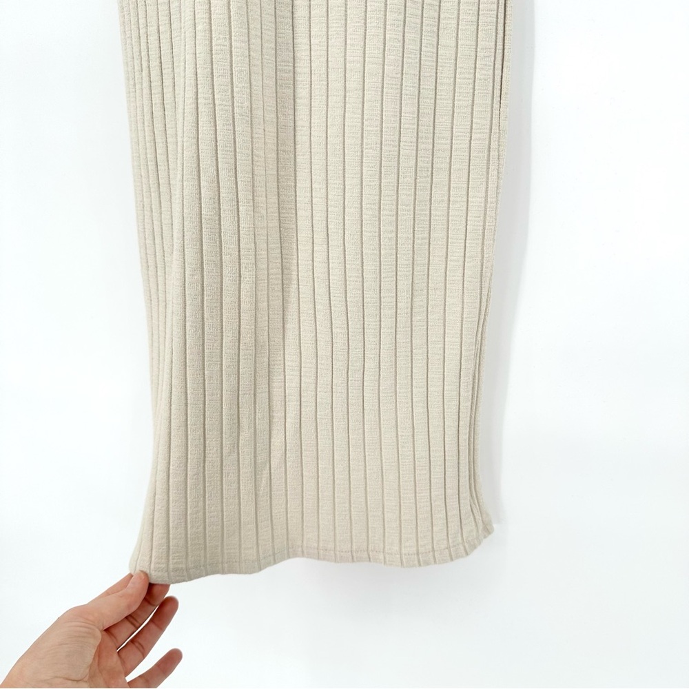 NWT Zara Ribbed Midi Dress in Light Sand, Size Small - Picture 9 of 12